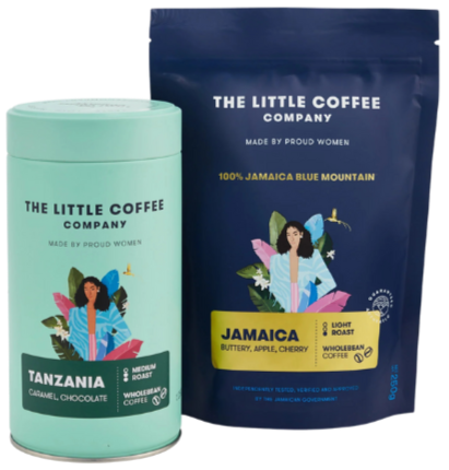 Single-origin coffee bundle 1 Tanzania coffee tin and 1 Jamaica Blue Mountain coffee bag (250g)