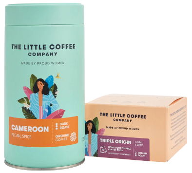 Coffee Bundle: 1 single origin coffee tin (250g) and 1 pack of 10 home compostable coffee pods (50g)