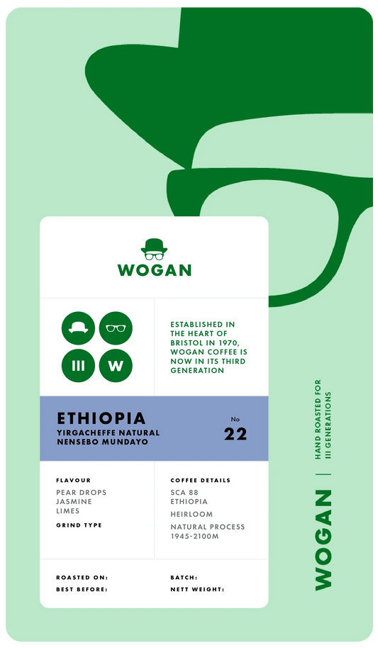 Ethiopia, Yirgacheffe Natural, Nensebo Mundayo